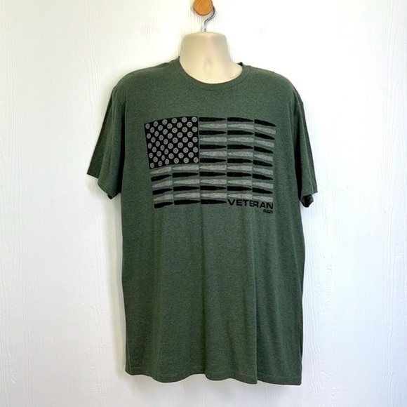 7.62 Design - Veteran Bullet Flag Battle Space Olive Green T Shirt Size XL - Picture 2 of 11